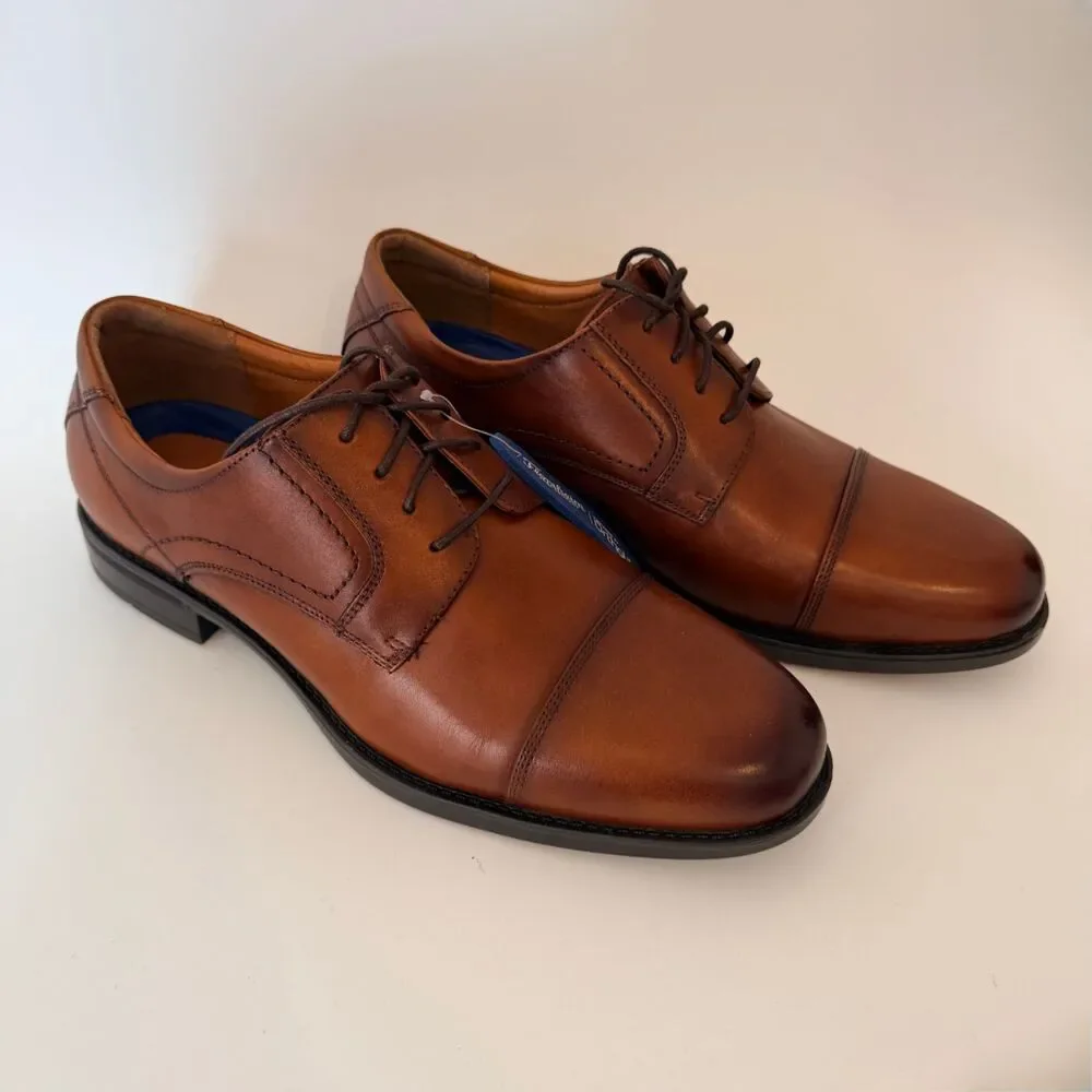 NWT Florsheim Men's 9EEE (9W) Leather Midtown Cap Toe Oxford Dress Shoes NWOB